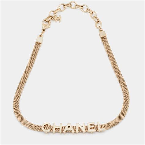 chanel mesh choker|Chanel crochet necklace.